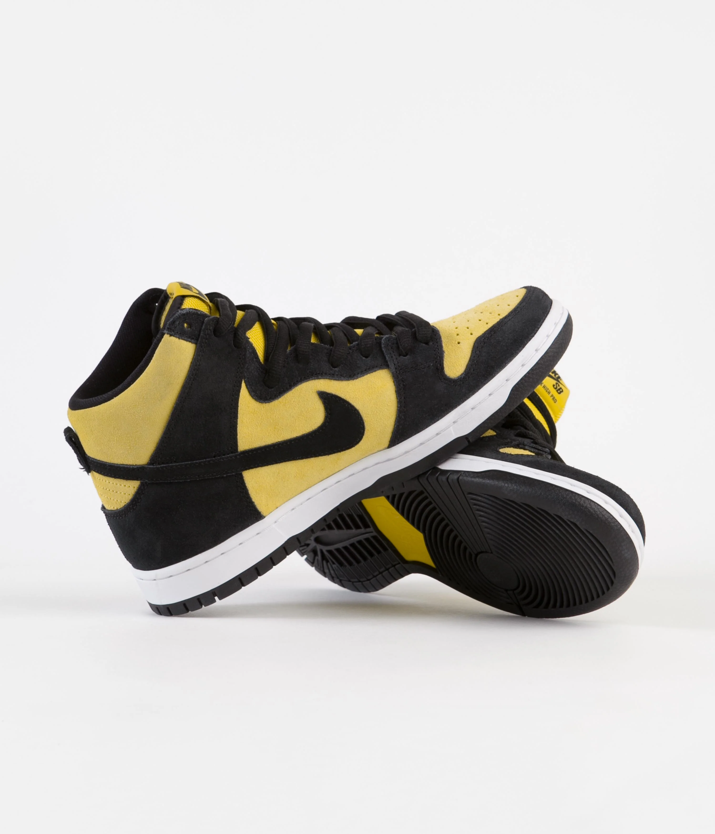 Nike SB Dunk High Pro 'Reverse Goldenrod' Shoes - Black / Black - Varsity Maize - White - Image 5