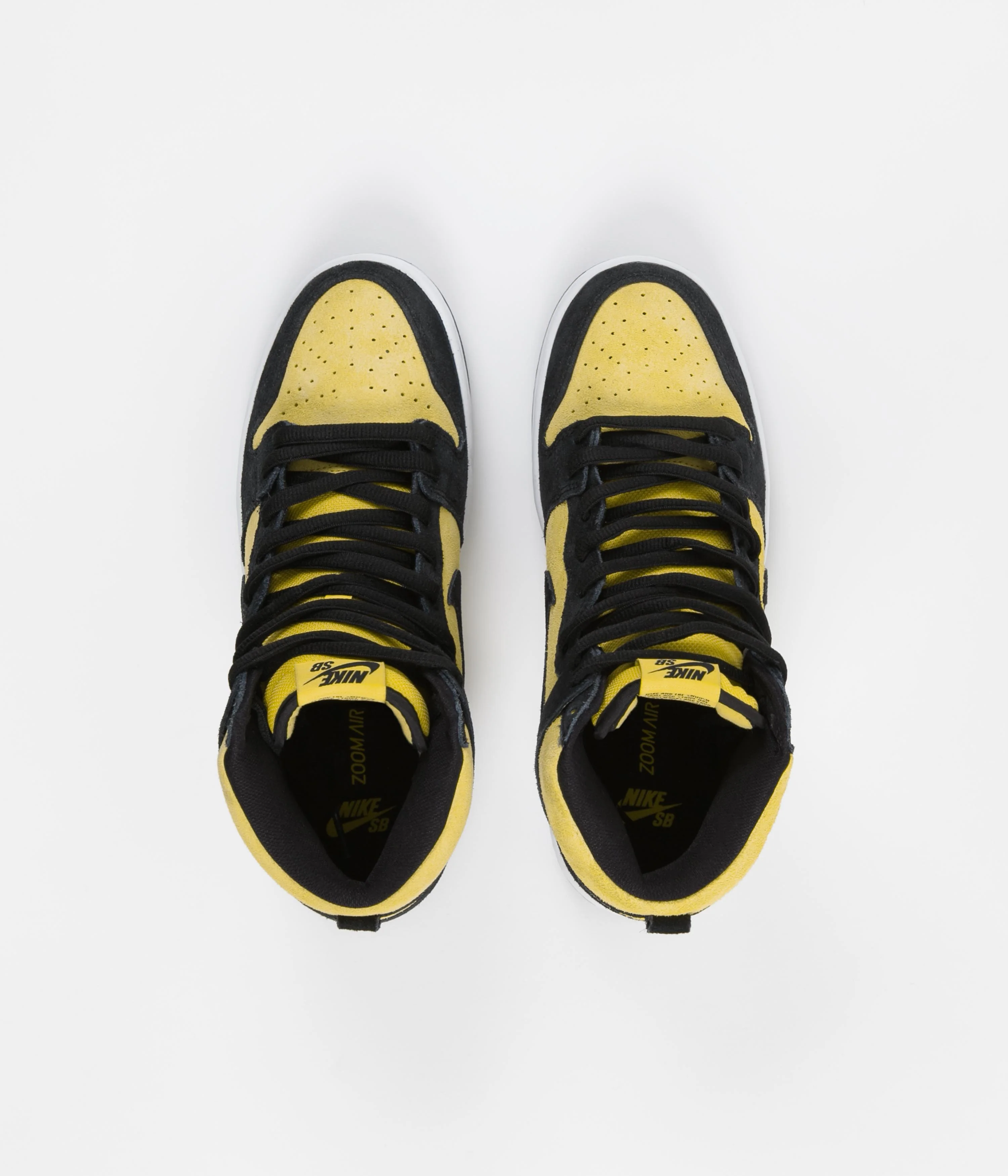 Nike SB Dunk High Pro 'Reverse Goldenrod' Shoes - Black / Black - Varsity Maize - White - Image 7