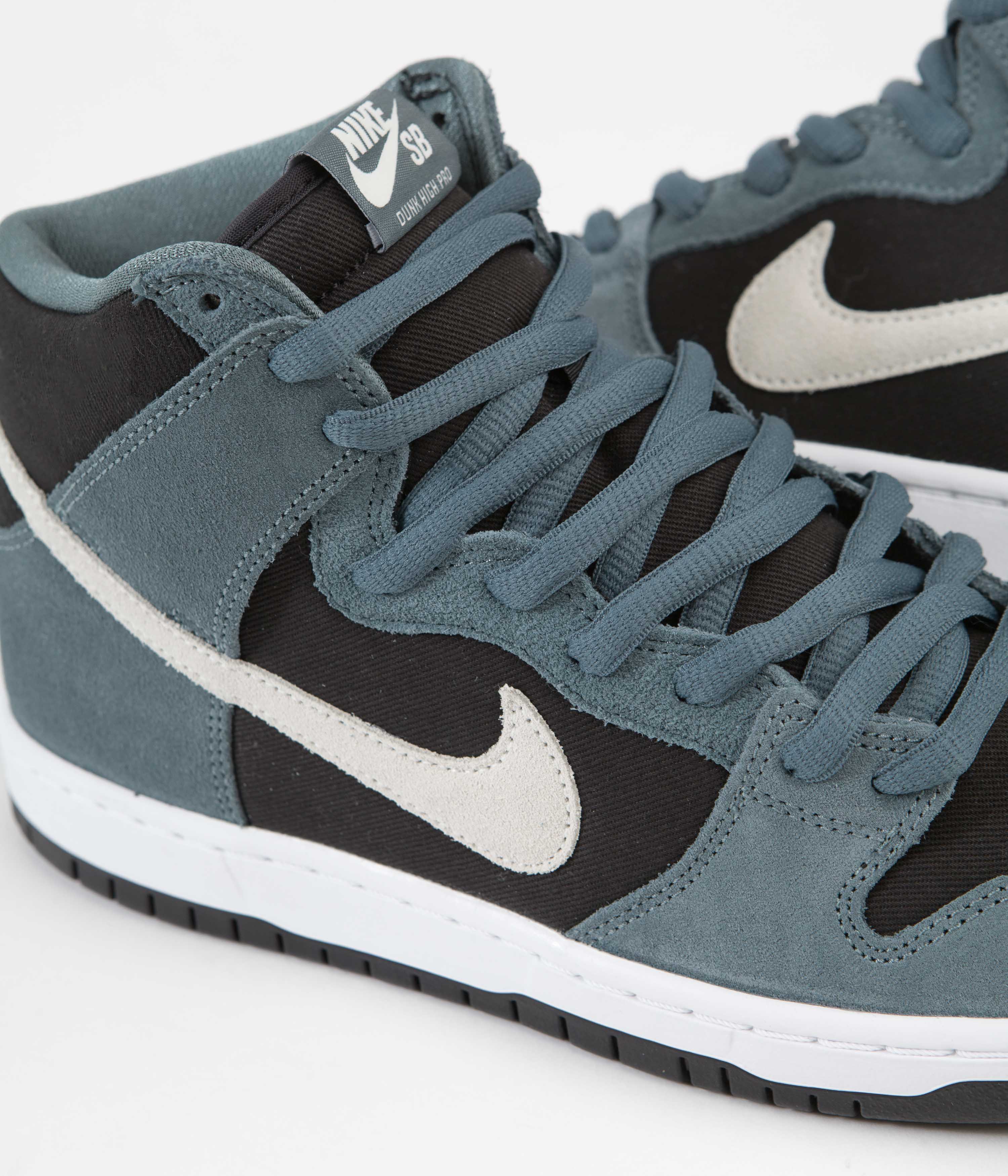 Nike SB Dunk High Pro Shoes - Mineral Slate / Sail - Black - White - Image 3