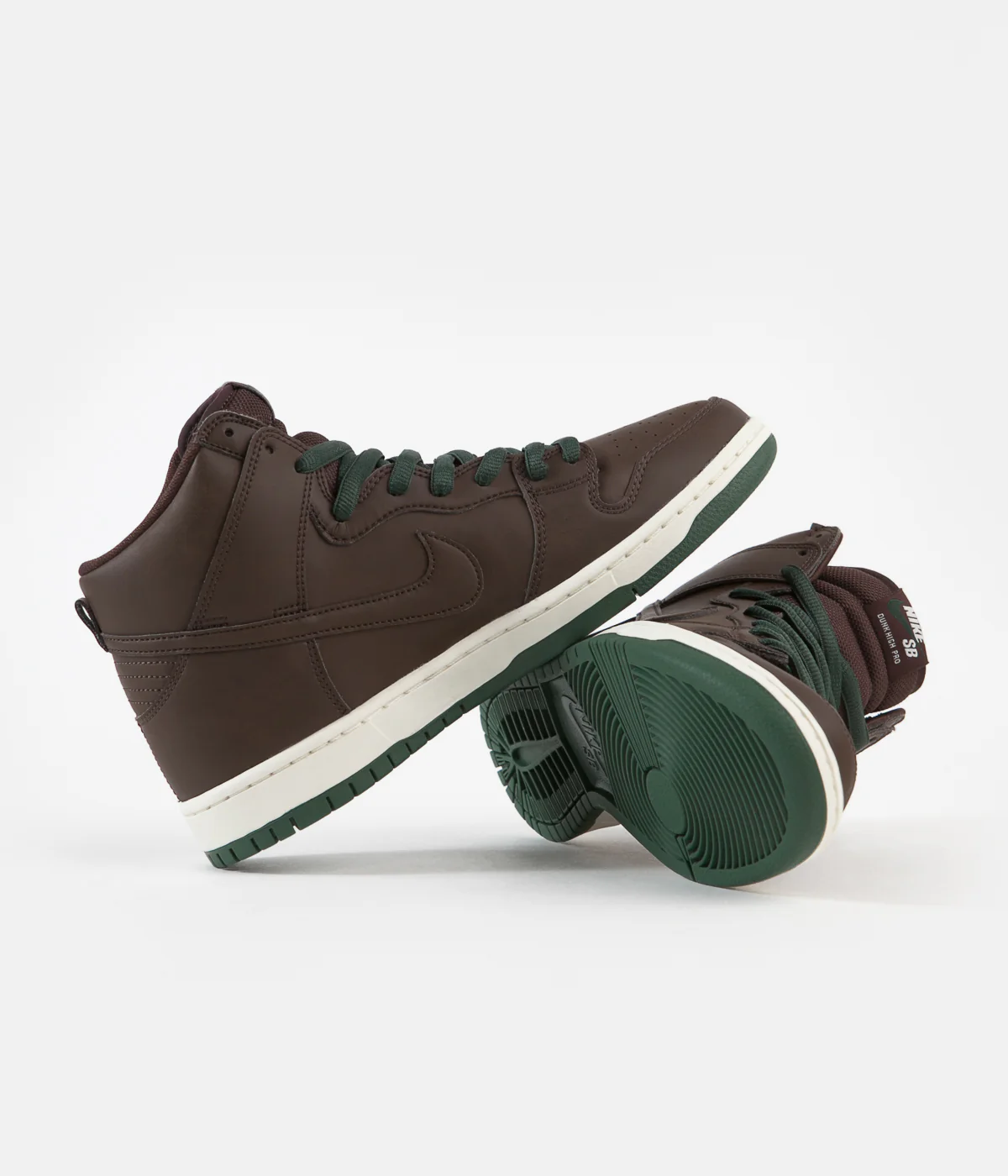 Nike SB Dunk High Pro 'Vegan' Shoes - Baroque Brown / Baroque Brown - Sail - Fir - Image 5