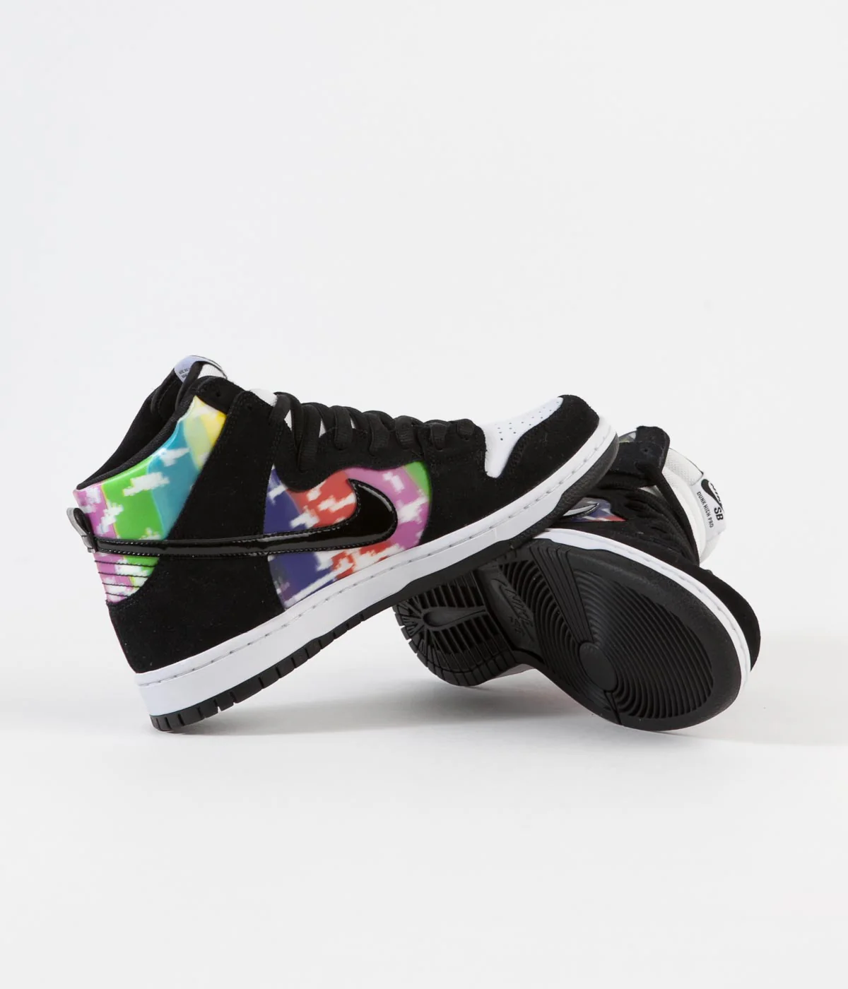 Nike SB Dunk High 'TV Signal' Shoes - White / Black - Infrared - Image 5