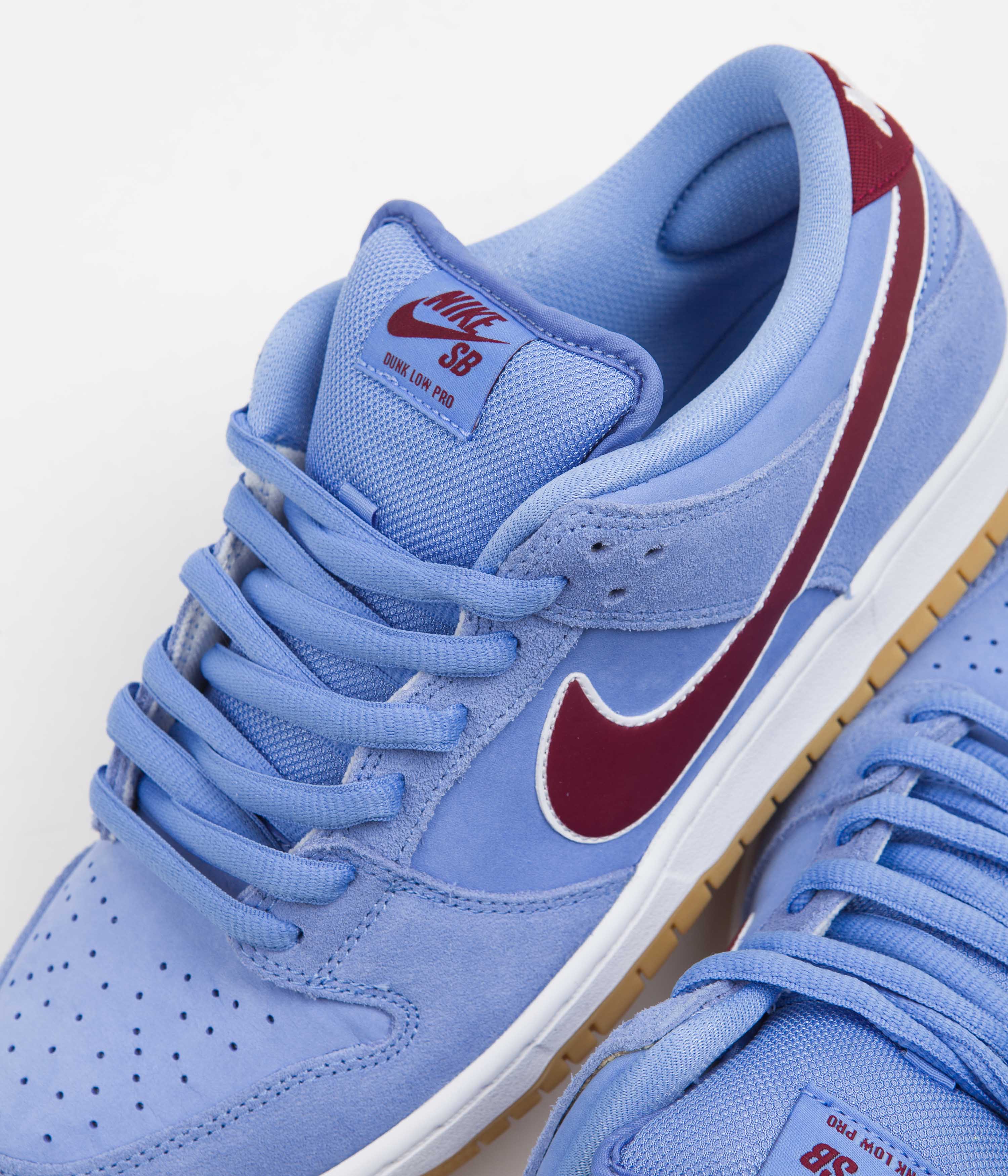 Nike SB Dunk Low 'Phillies' Premium Shoes - Valor Blue / Team Maroon - Valor Blue - White - Image 3