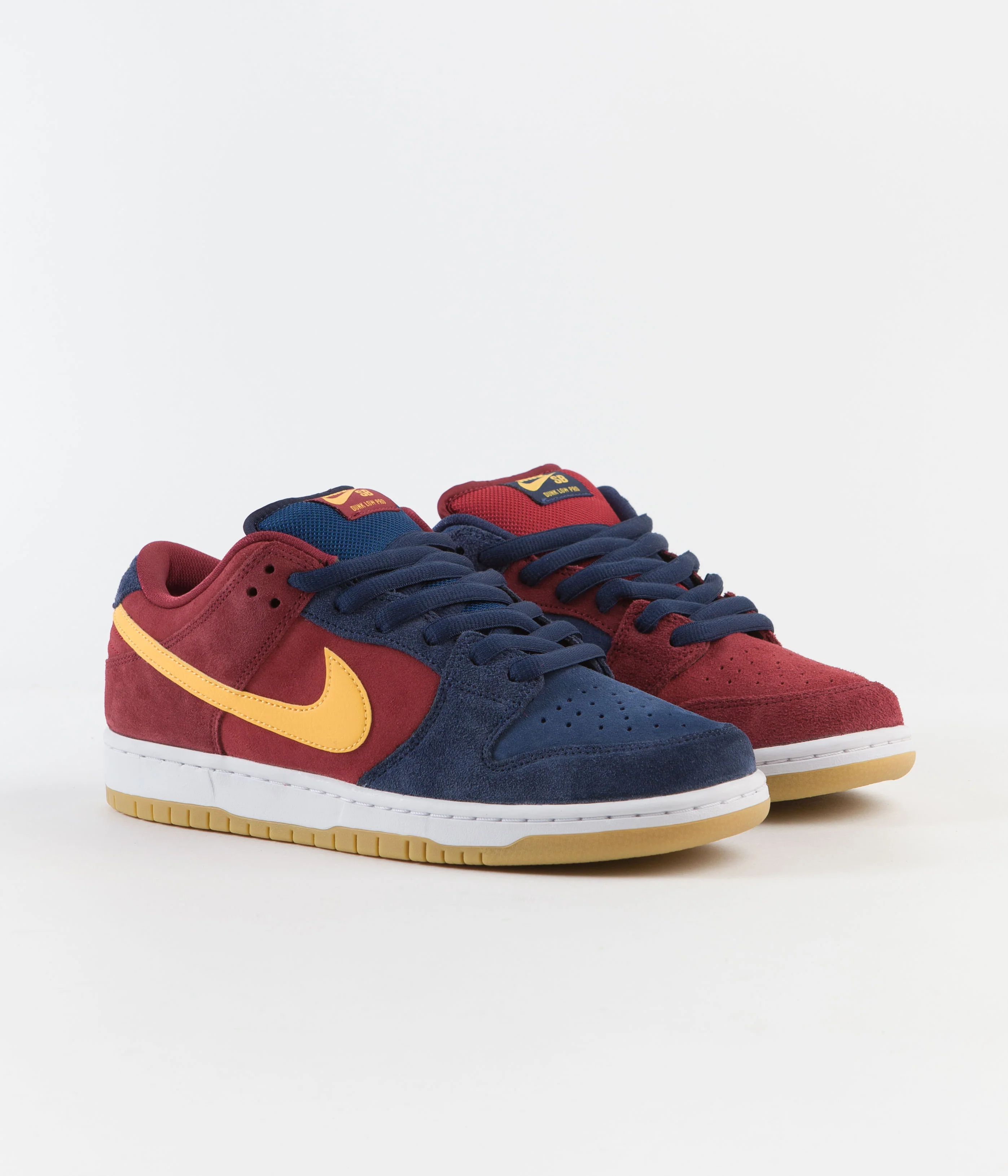 Nike SB Dunk Low Pro 'Barcelona' Shoes - Navy / University Gold - Gym Red - Court Blue - Image 2