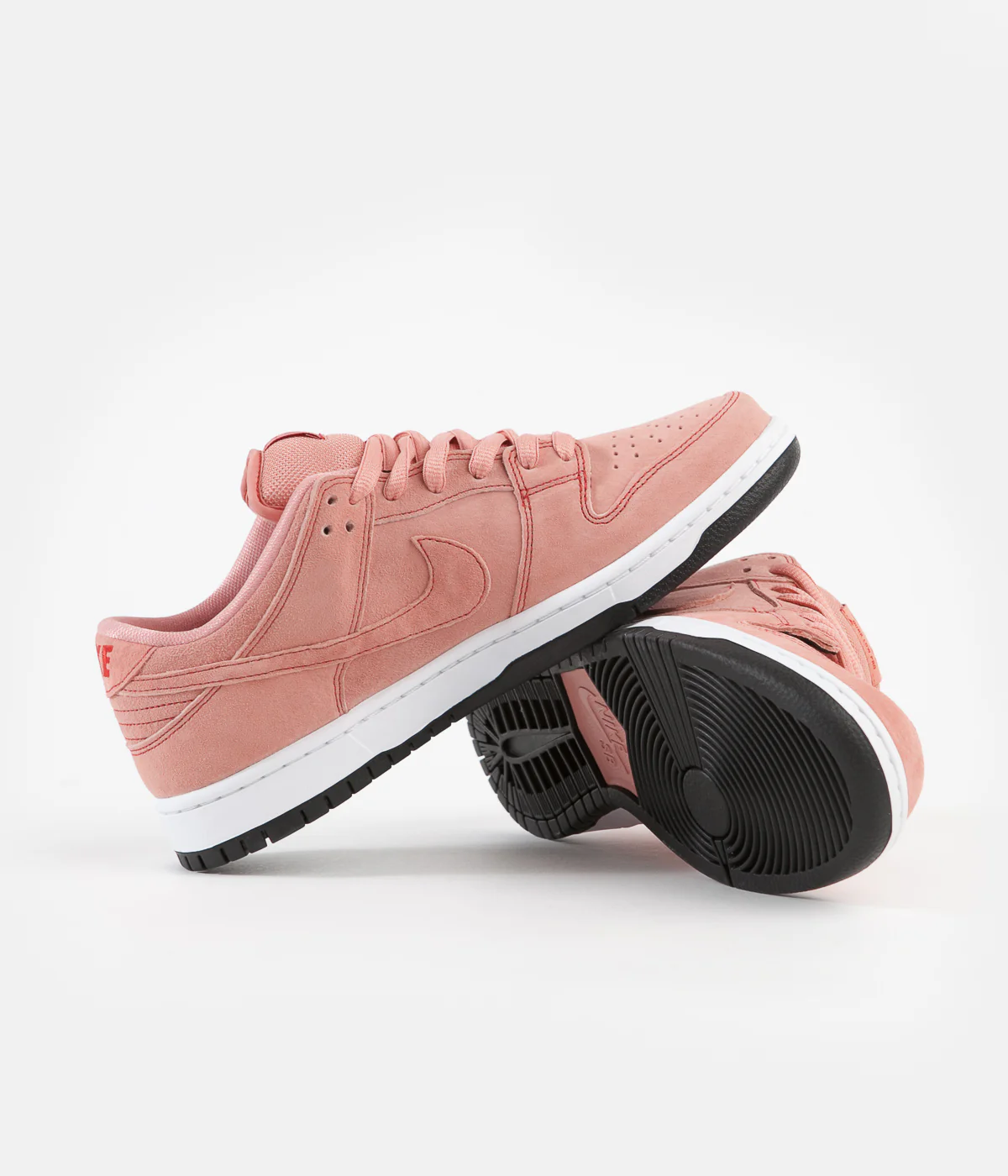 Nike SB Dunk Low Pro Premium 'Pink Pig' Shoes - Atomic Pink / Atomic Pink - University Red - Image 5