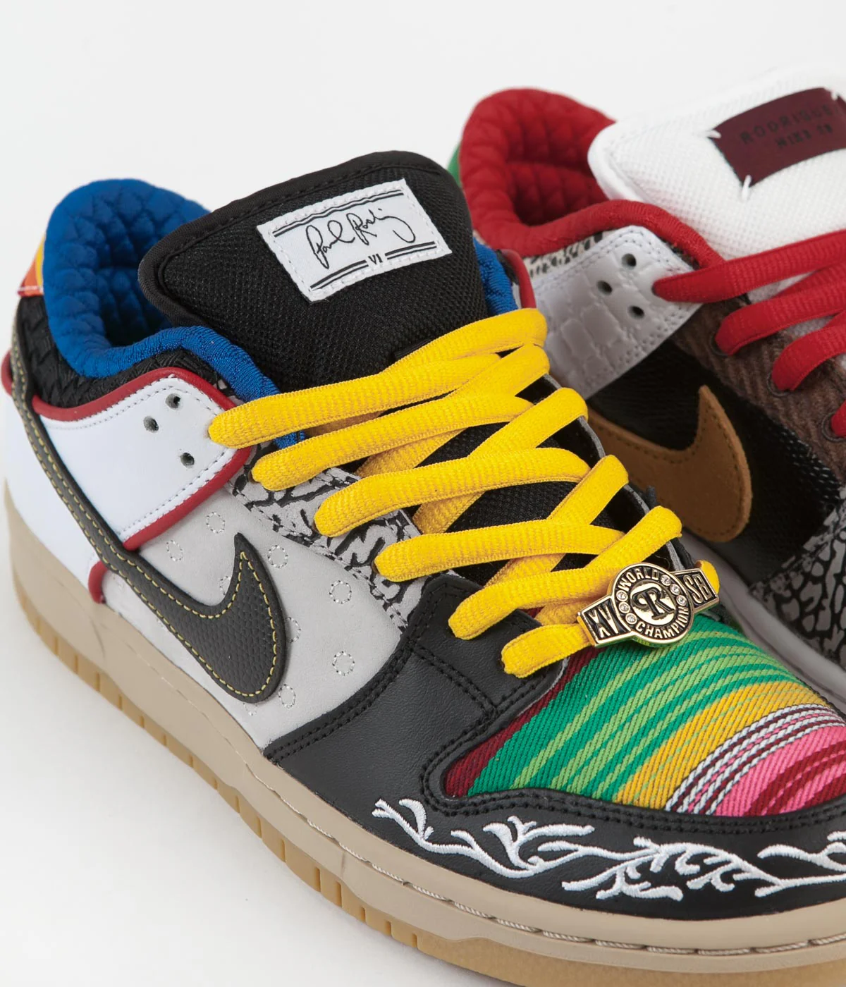 Nike SB Dunk Low Pro 'What The P-Rod' Shoes - Sport Red / Black - Varsity Maize - Volt - Image 3