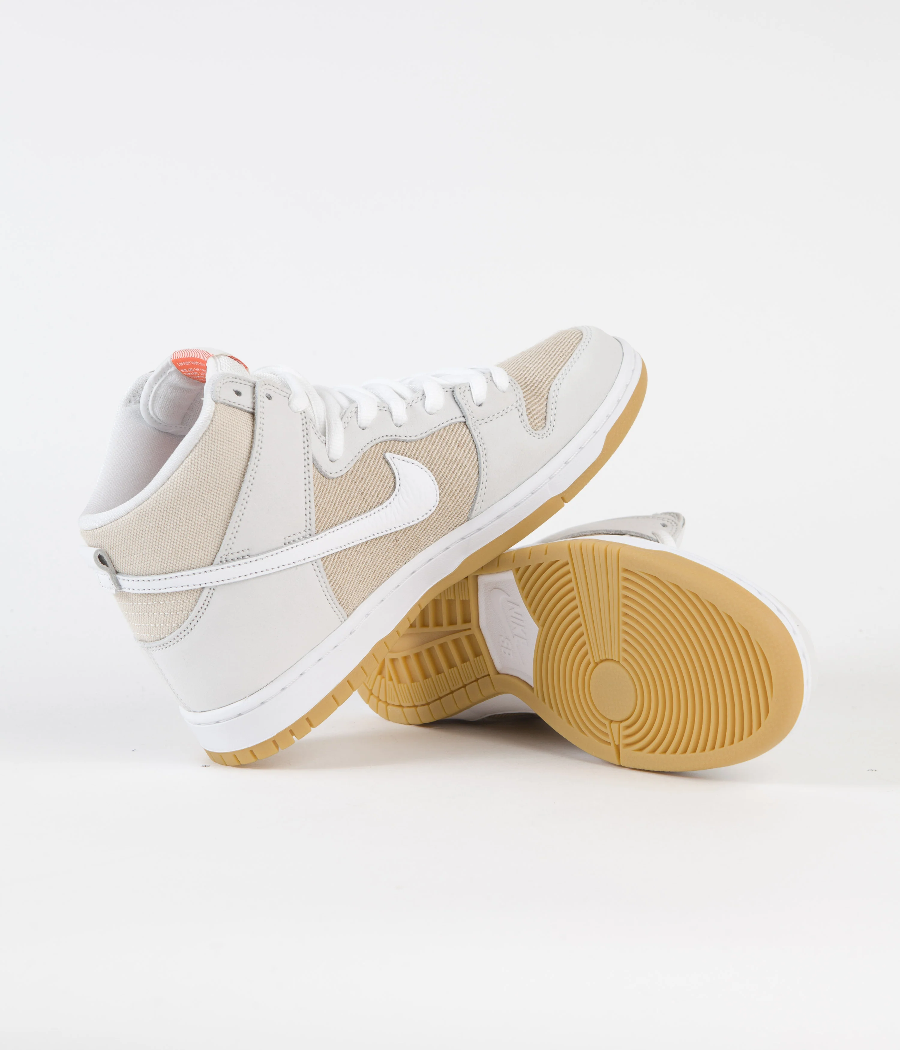 Nike SB Orange Label Dunk High Pro Shoes - Natural / White - Natural - Natural - Image 5