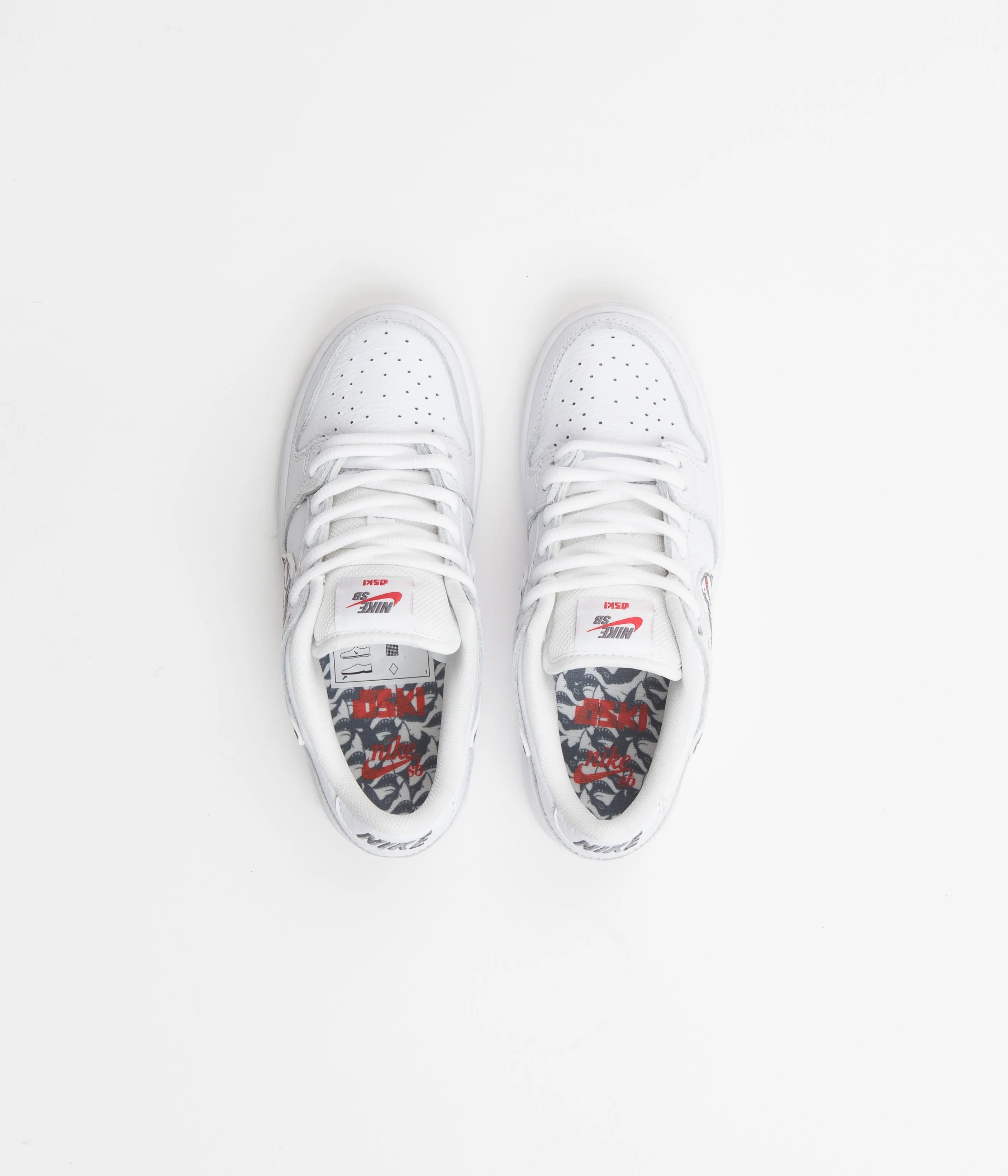 Nike SB Orange Label Dunk Low Pro 'Oski' Preschool Shoes - White / Cool Grey - White - White - Image 7