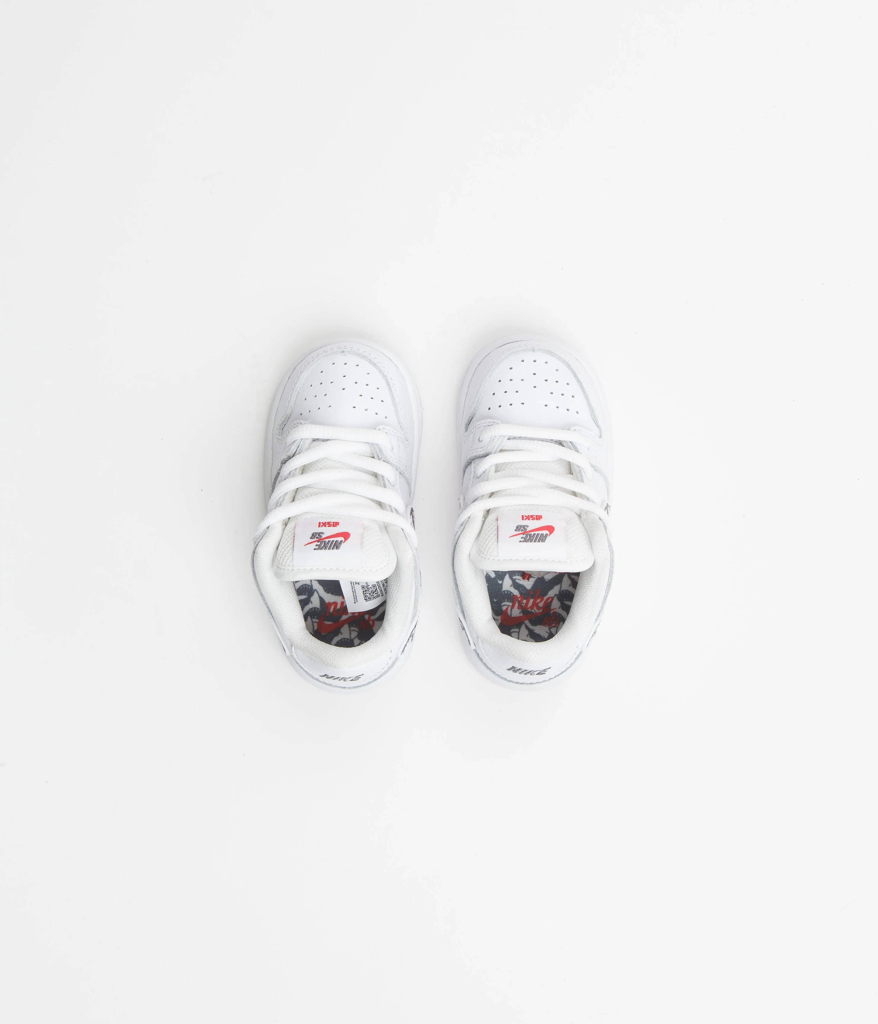 Nike SB Orange Label Dunk Low Pro 'Oski' Toddler Shoes - White / Cool Grey - White - White - Image 7
