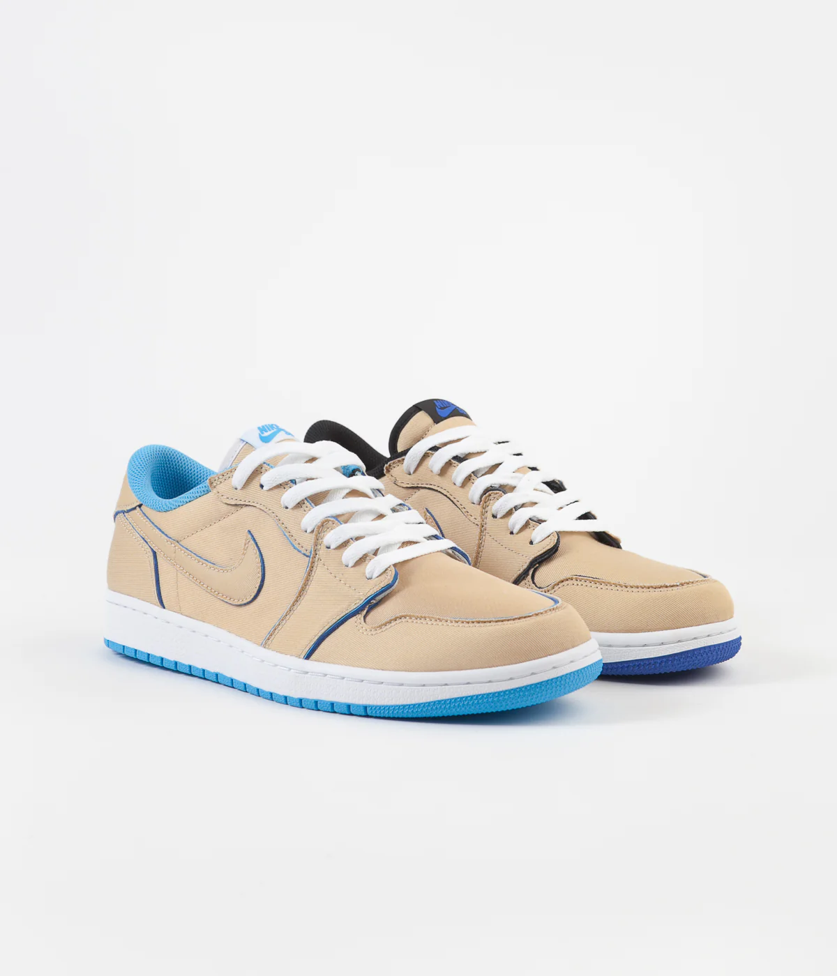 Nike SB x Air Jordan 1 Low Shoes - Desert Ore / Royal Blue - Dark Powder Blue - Image 3