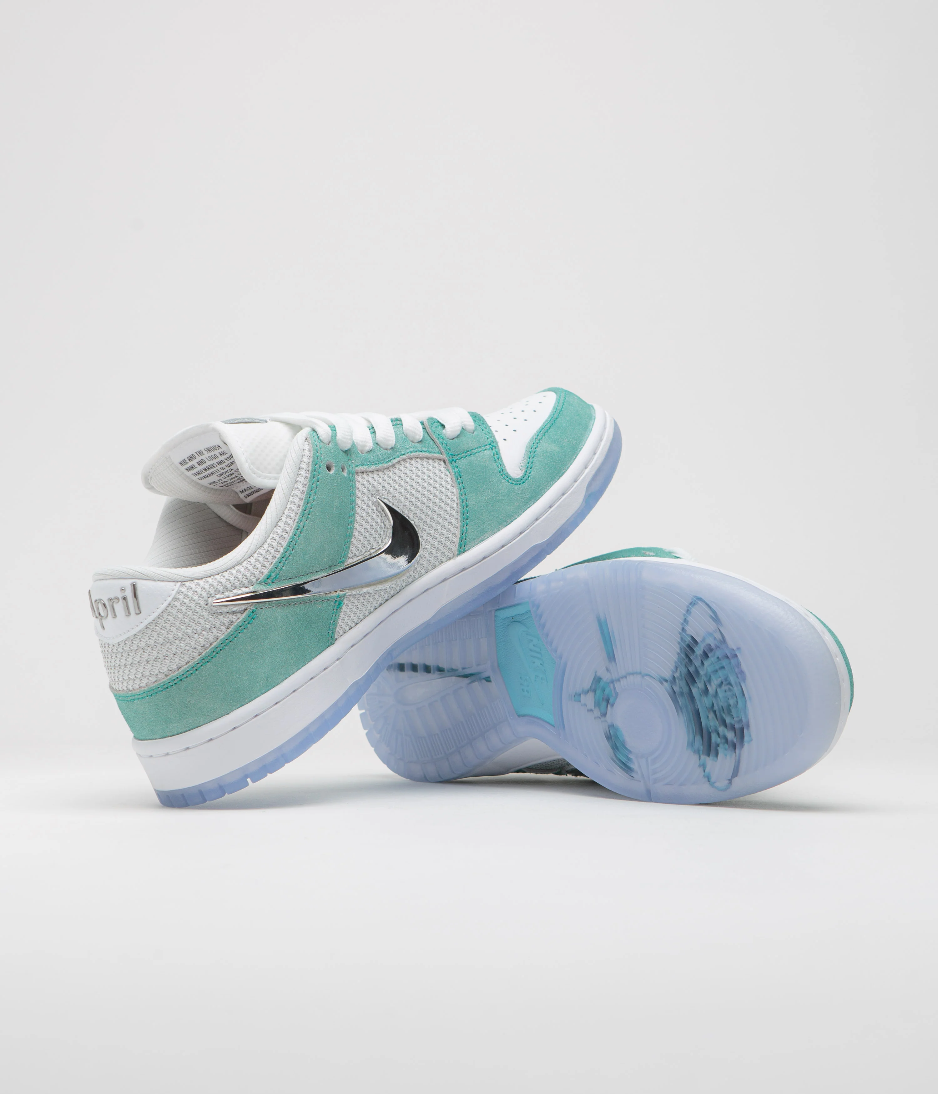 Nike SB x April Skateboards Dunk Low Pro Shoes - Racer Blue / Metallic Silver - White - Image 5