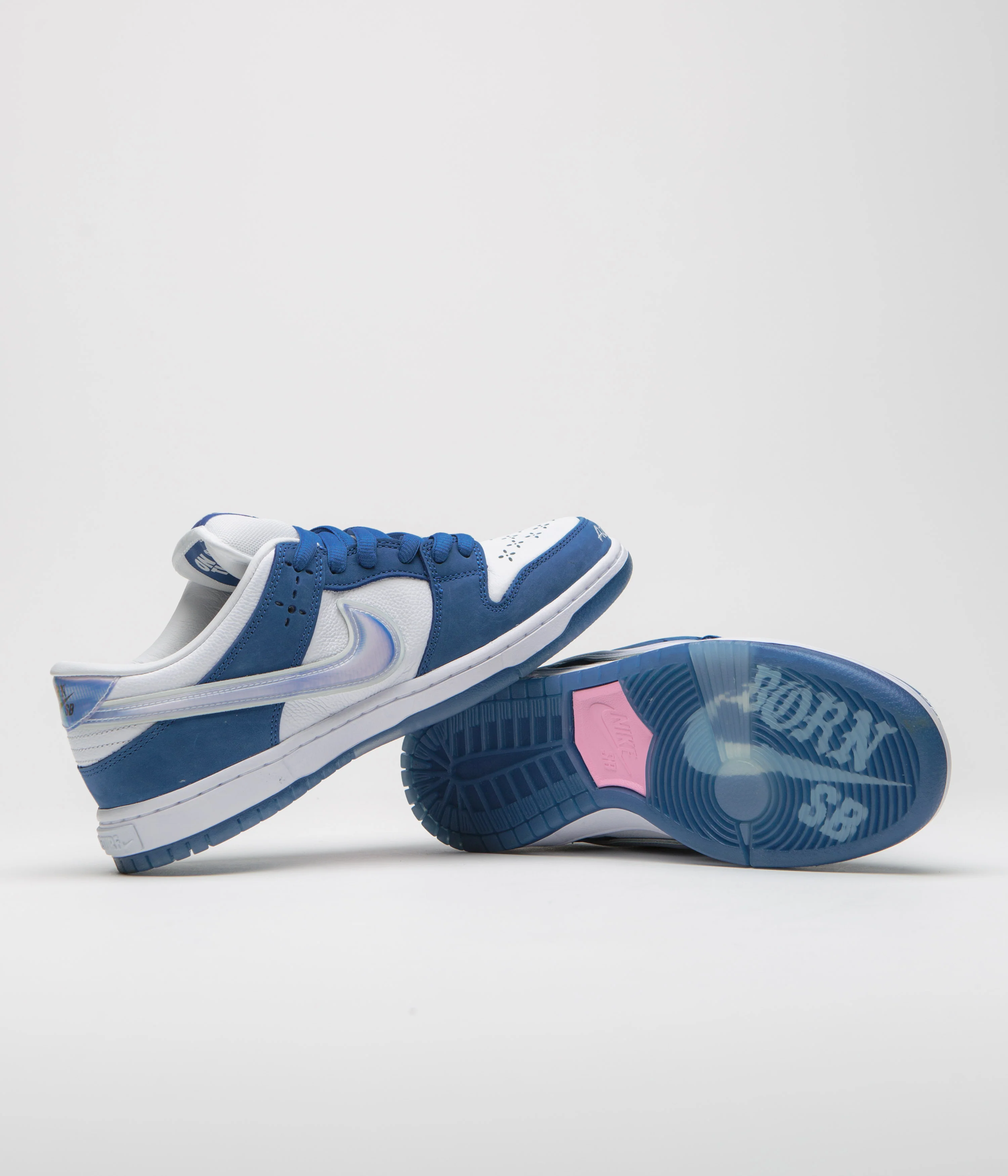 Nike SB x Born X Raised Dunk Low Pro Shoes - Deep Royal / White - Black - Image 6