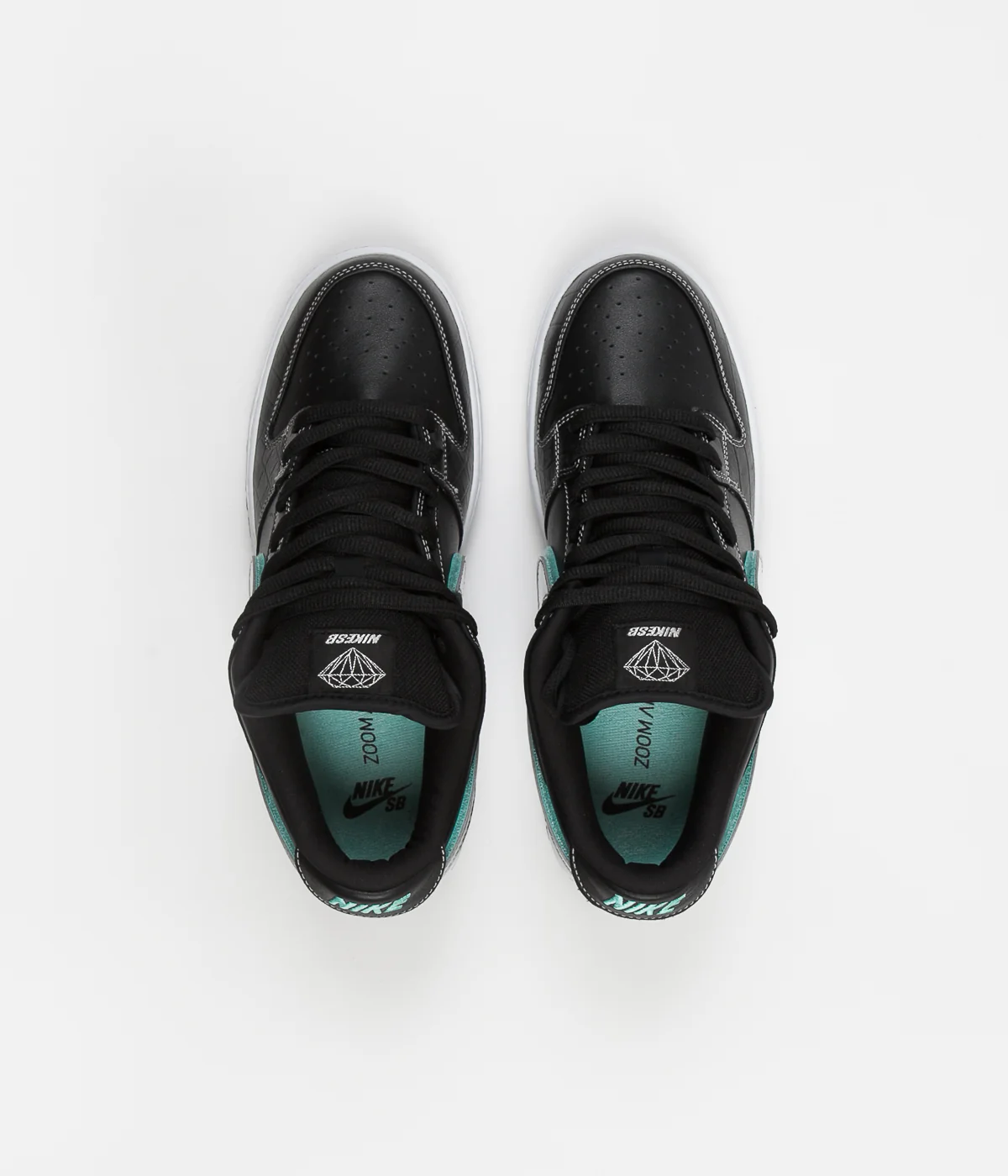 Nike SB x Diamond Dunk Low Pro OG Shoes - Black / Chrome - Black - Tropical Twist - Image 12