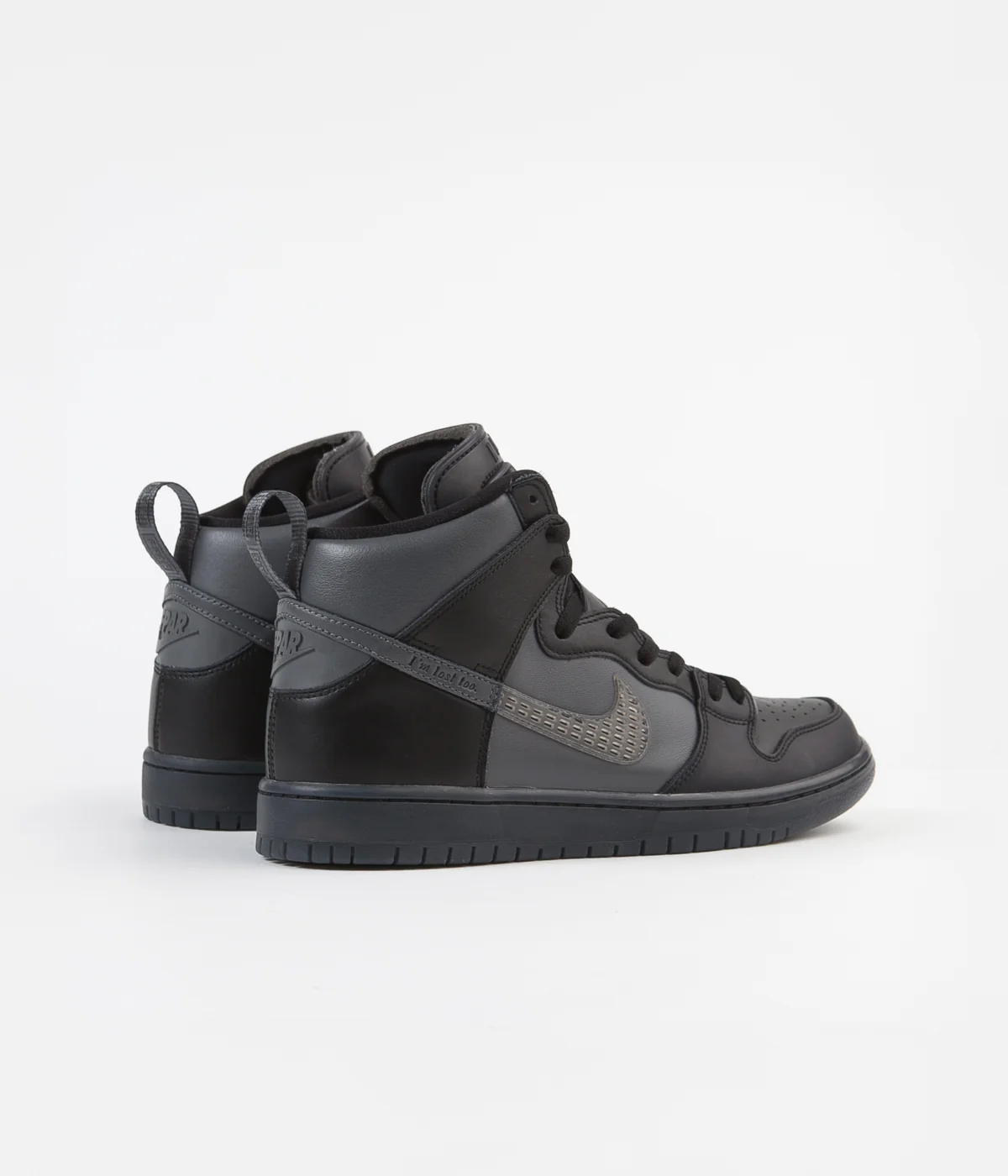 Nike SB x FPAR Dunk High Pro Premium Shoes - Black / Dark Grey - Black - Image 4