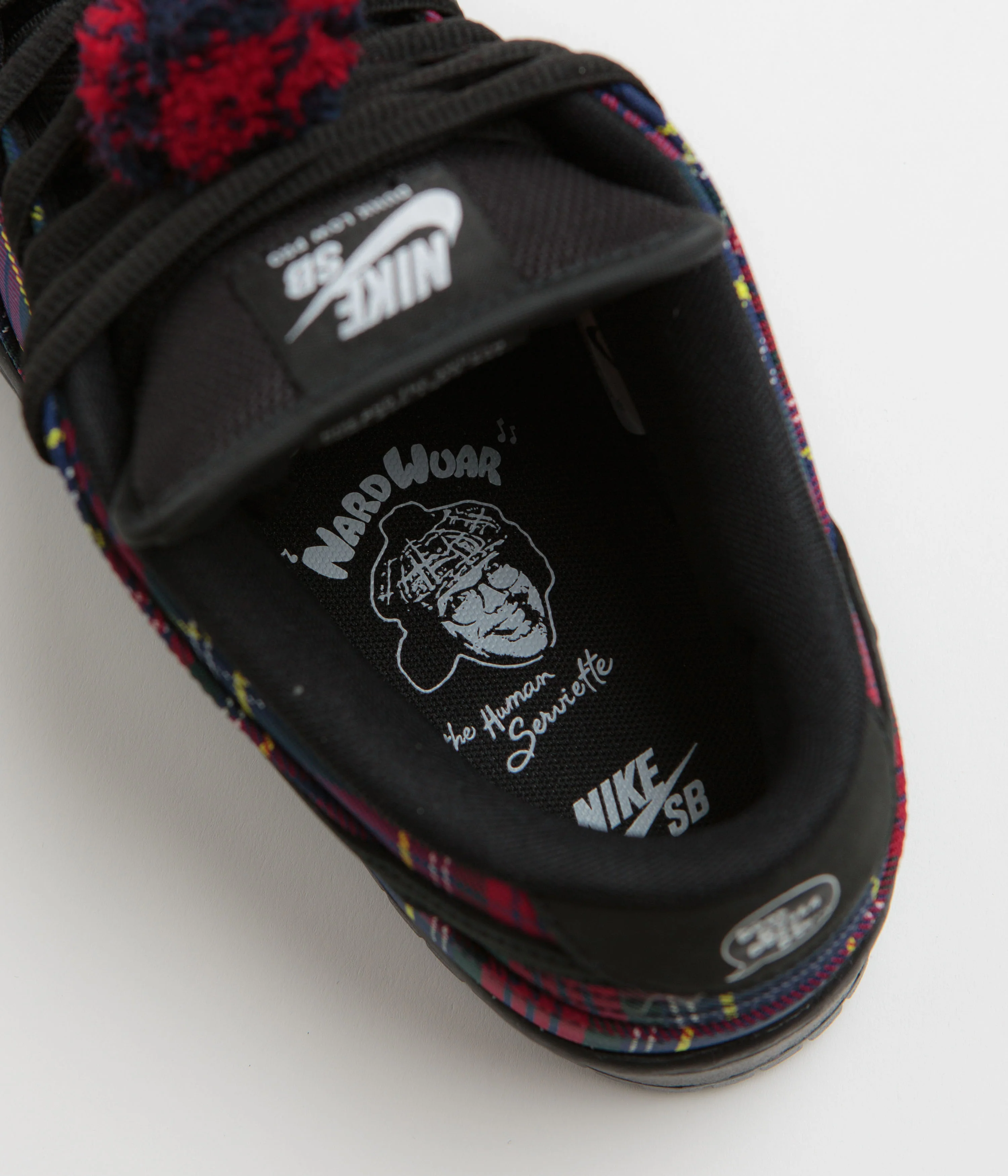 Nike SB x Nardwuar Dunk Low Pro Shoes - University Red / Black - Yellow Strike - Image 5