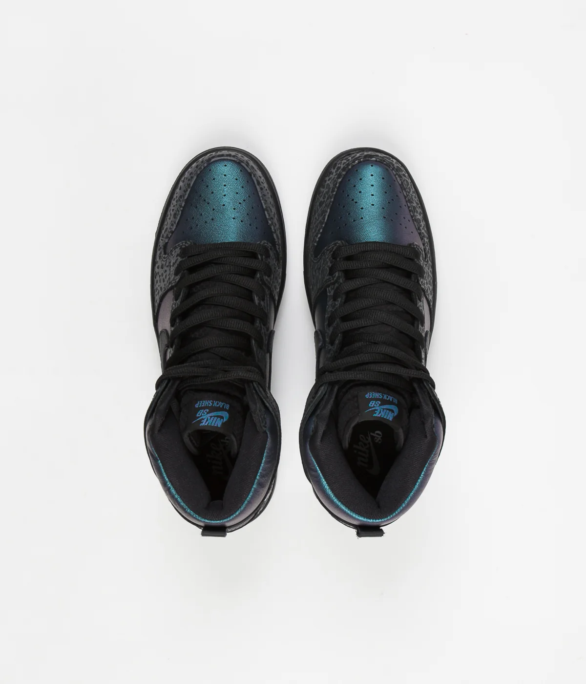 Nike SB x NBA Dunk High Pro 'Black Sheep' Shoes - Black / Black - Dark Grey - Metallic Silver - Image 9