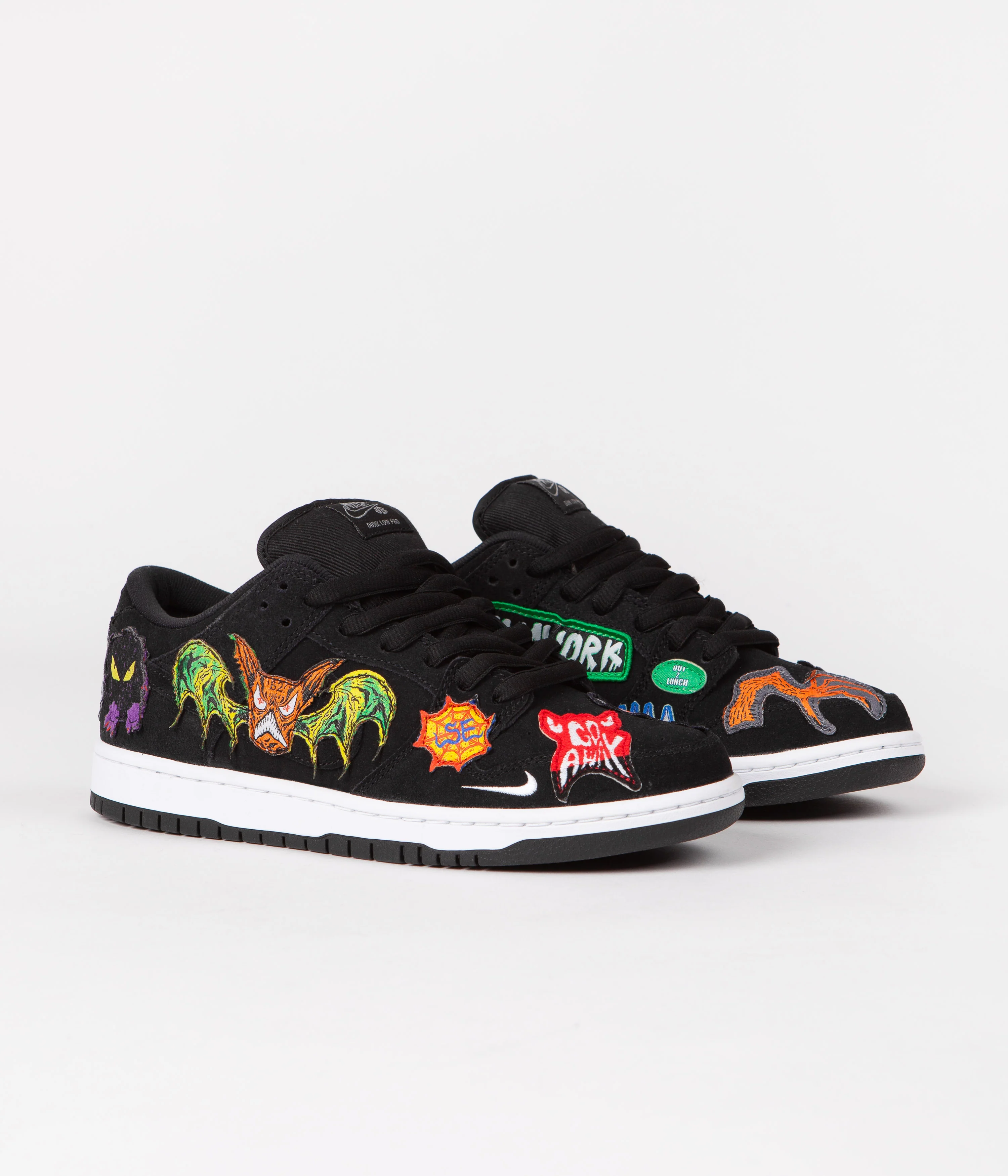 Nike SB x Neckface Dunk Low Pro Shoes - Black / White - Multicolour - Image 2