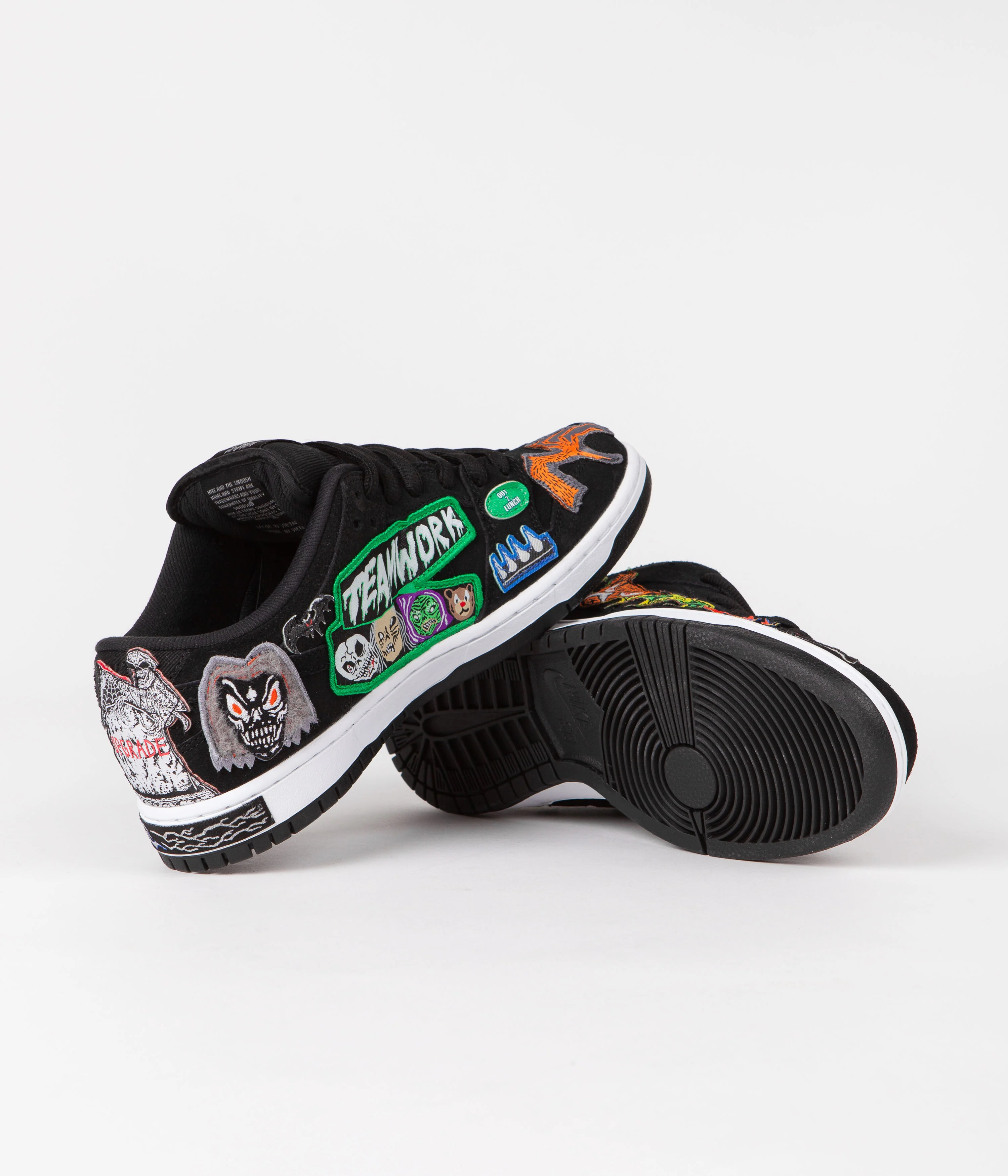 Nike SB x Neckface Dunk Low Pro Shoes - Black / White - Multicolour - Image 5