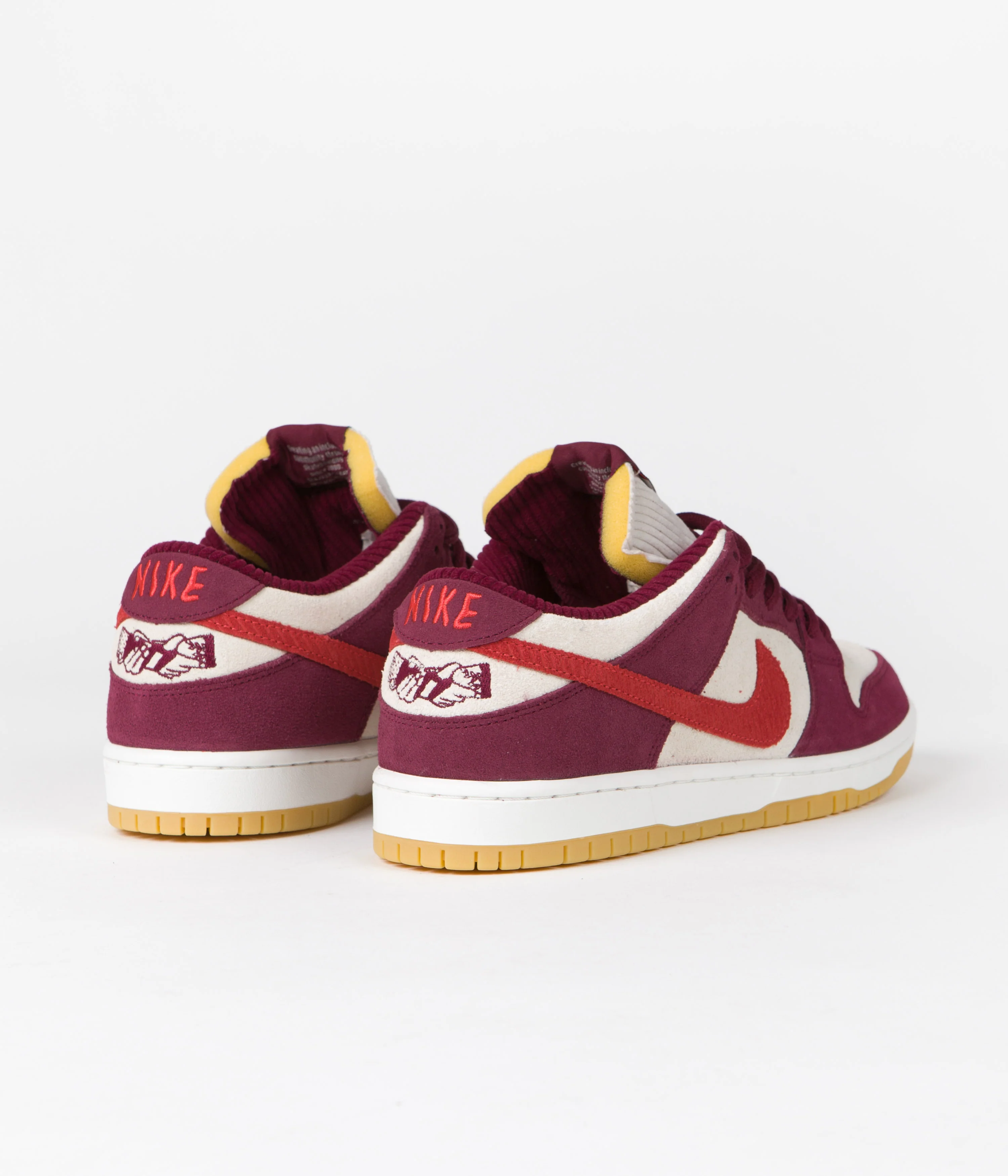 Nike SB x Skate Like A Girl Dunk Low Shoes - Dark Beetroot / Light Crimson - Light Bone - Image 4