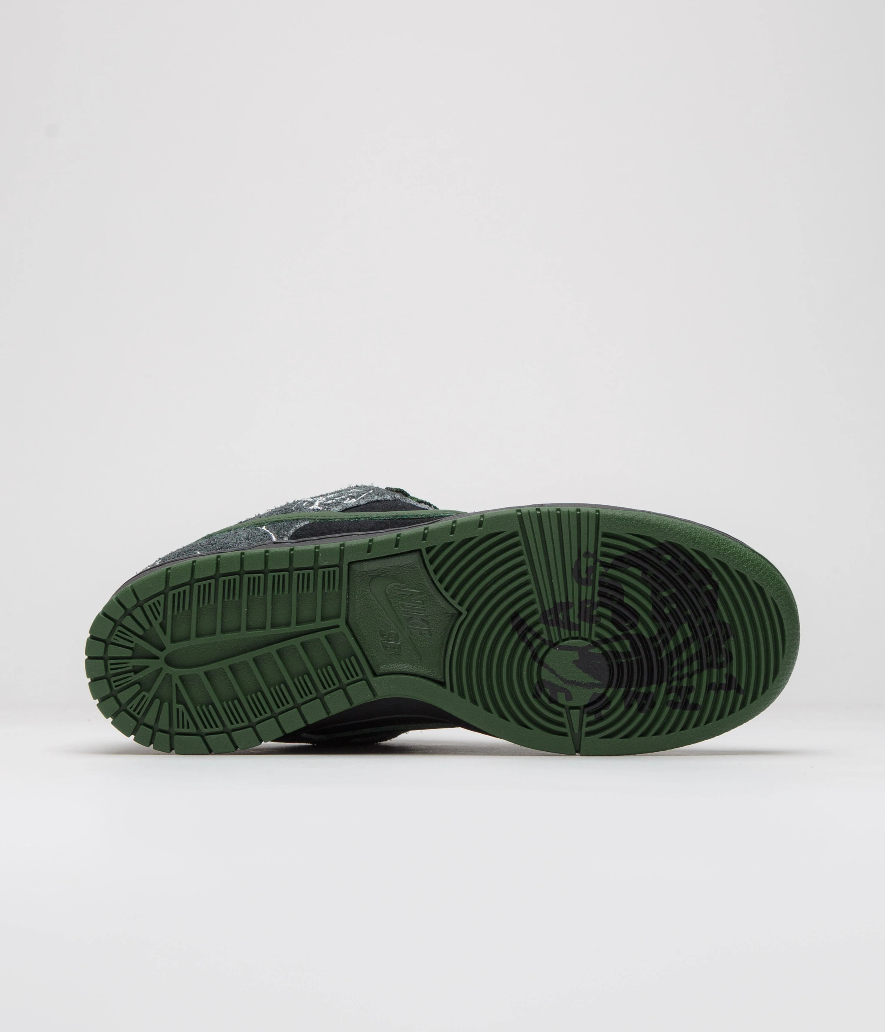 Nike SB x There Skateboards Dunk Low Shoes - Black / Gorge Green - Summit White - Image 6
