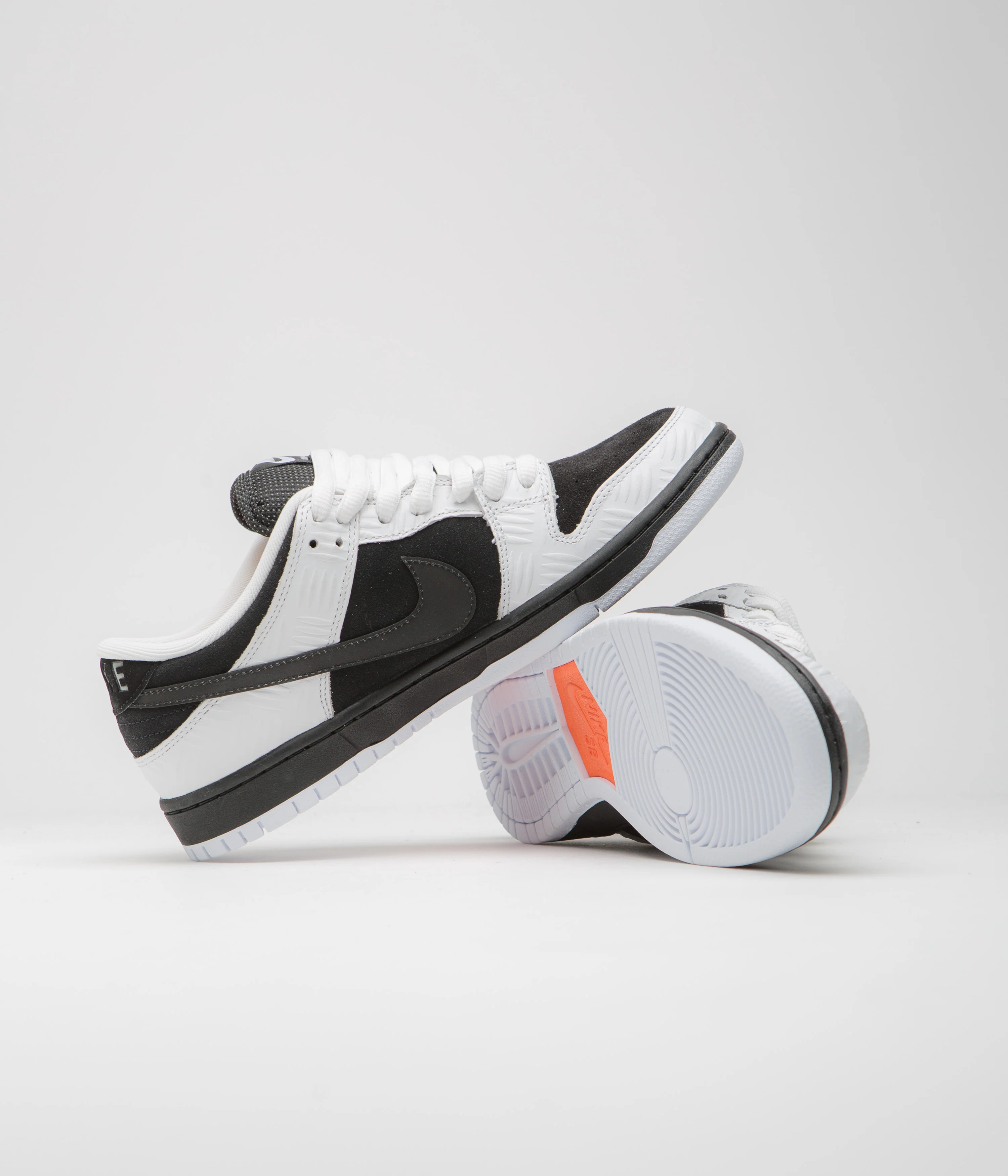 Nike SB x Tightbooth Dunk Low Pro Shoes - White / Black - Safety Orange - Image 6